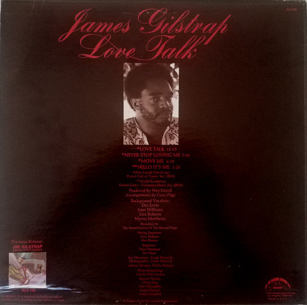 James Gilstrap - Love Talk - Mint- LP Record 1976 Roxbury USA Original Vinyl - Soul / Disco / Funk - Shuga Records