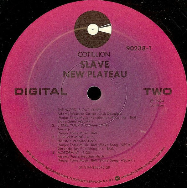 Slave - New Plateau - Mint- LP Record 1984 Cotillion USA Original Vinyl & Hype Sticker - Funk / Disco / Soul - Shuga Records