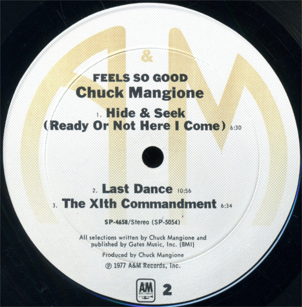 Chuck Mangione - Feels So Good - VG+ LP Record 1977 A&M USA Vinyl - Jazz / Smooth Jazz - Shuga Records