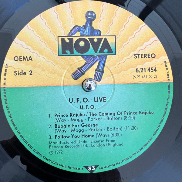 UFO - Live - VG+ LP Record 1972 Nova Germany Vinyl - Space Rock / Blues Rock - Shuga Records