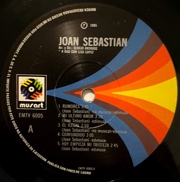 Joan Sebastian - Joan Sebastian - VG+ LP Record 1985 Musart Mexico Vinyl - Latin / Ranchera - Shuga Records