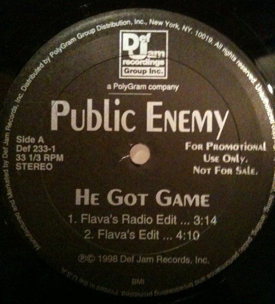 Public Enemy - He Got Game - VG+ 12" Single Record 1998 Def Jam USA Promo Vinyl - Hip Hop - Shuga Records