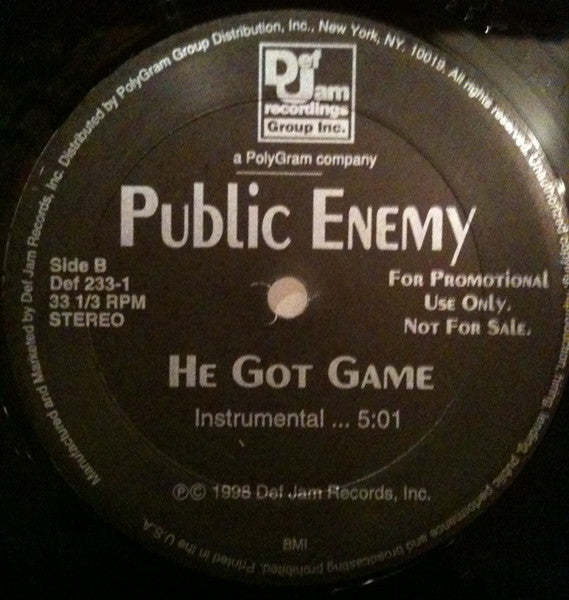 Public Enemy - He Got Game - VG+ 12" Single Record 1998 Def Jam USA Promo Vinyl - Hip Hop - Shuga Records