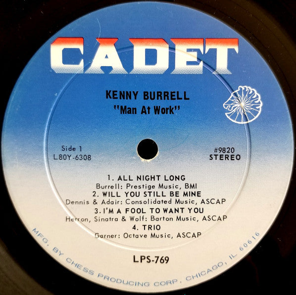 Kenny Burrell - Man At Work (A Night at the Vanguard) (1960) - VG+ LP Record 1966 Cadet USA Stereo Vinyl - Jazz / Hard Bop - Shuga Records