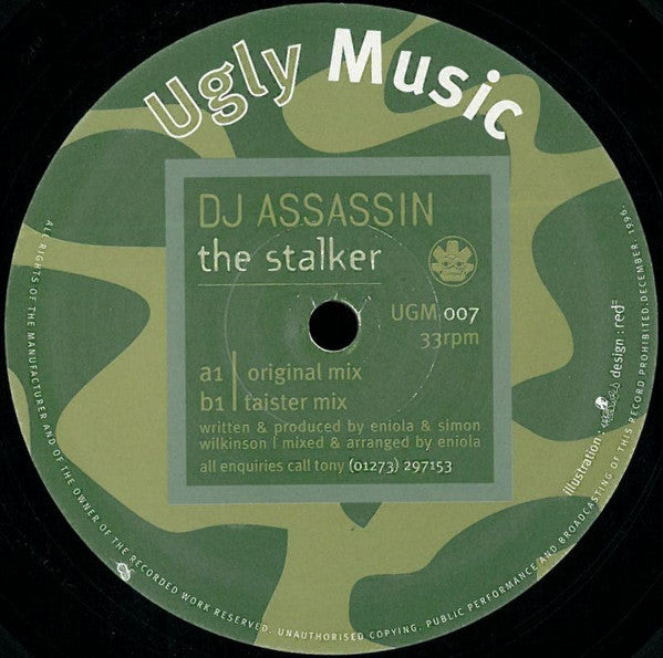 DJ Assassin - The Stalker - VG+ 12" Single Record 1996 Ugly Music UK Vinyl - Deep House / Tech House - Shuga Records