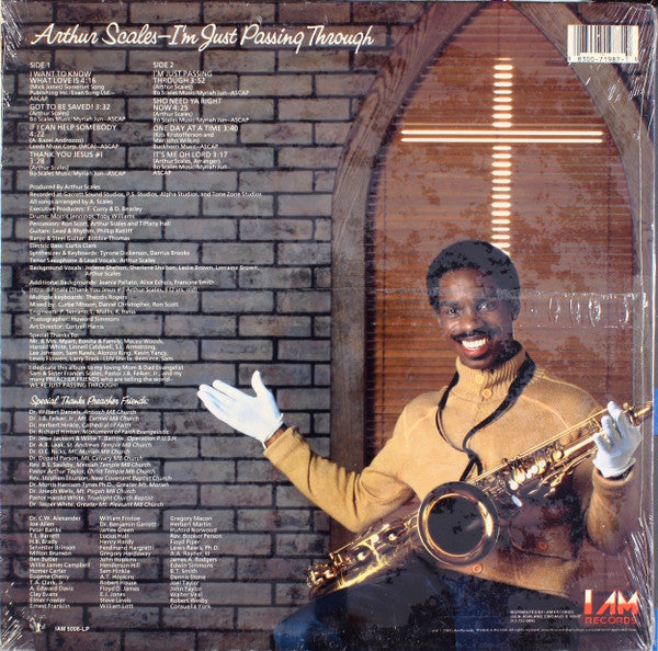 Arthur Scales - I'm Just Passing Through - Mint- LP Record 1987 I Am Records USA Vinyl - Chicago Jazz / Gospel / Jazz-Funk - Shuga Records