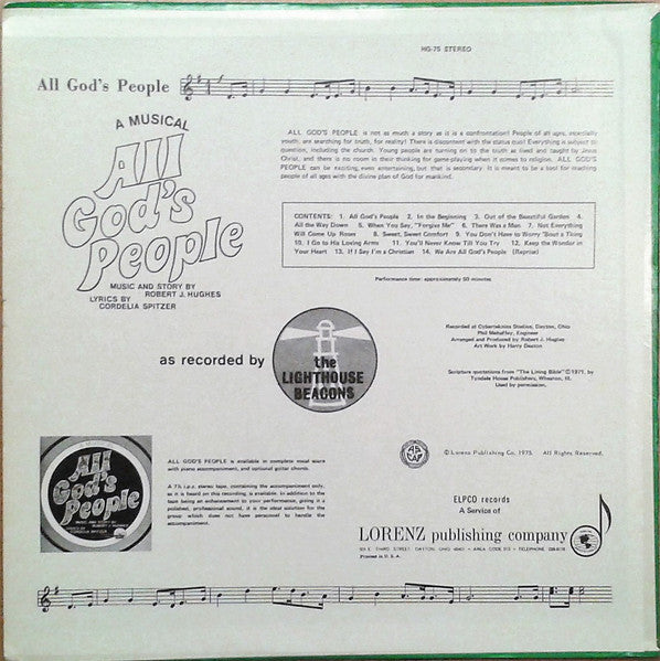 The Lighthouse Beacons – All God's People - VG+ LP Record 1975 Elpco USA Private Press OHIO Vinyl - Gospel - Shuga Records