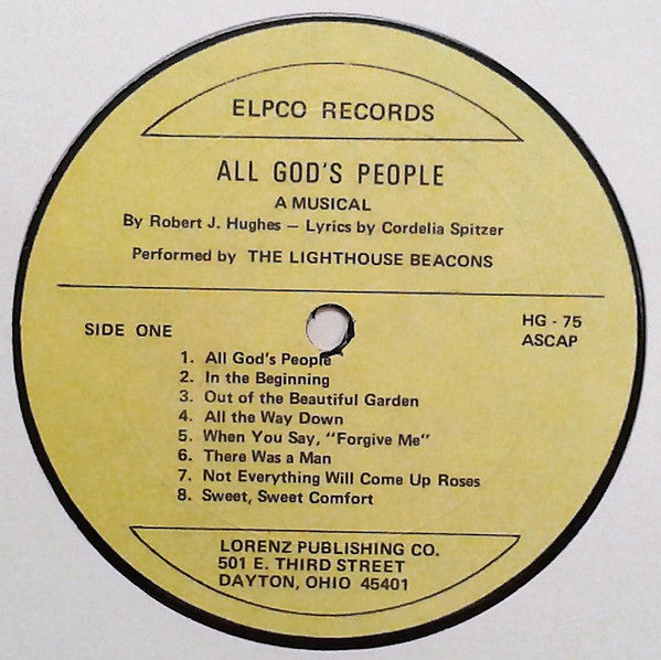 The Lighthouse Beacons – All God's People - VG+ LP Record 1975 Elpco USA Private Press OHIO Vinyl - Gospel - Shuga Records