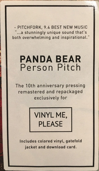 Panda Bear - Person Pitch (2007) - New 2 LP Record 2017 My Animal Home Vinyl Me Please Club White & Blue Vinyl & Insert - Indie Rock / Experimental / Abstract - Shuga Records