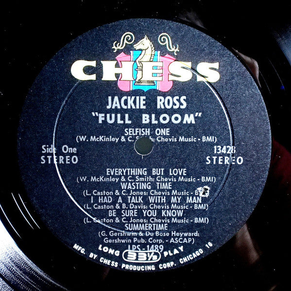 Jackie Ross – Full Bloom - VG+ LP Record 1964 Chess USA Stereo Original Vinyl - Soul / Rhythm & Blues
