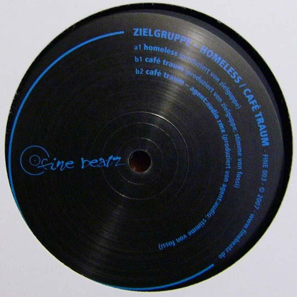 Zielgruppe - Homeless / Café Traum - Mint- 12" Single Record 2007 Fine Beatz Germany Vinyl - House / Minimal - Shuga Records