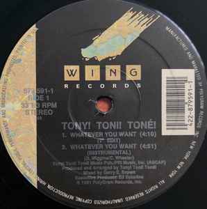 Tony! Toni! Toné! - Whatever You Want / Feels Good - VG+ 12" Single Record 1991 Wing USA Vinyl - New Jack Swing - Shuga Records