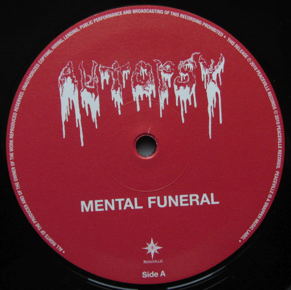 Autopsy - Mental Funeral (1991) - Mint- LP Record 2010 Peaceville UK 180 gram Black Vinyl & Insert - Death Metal - Shuga Records