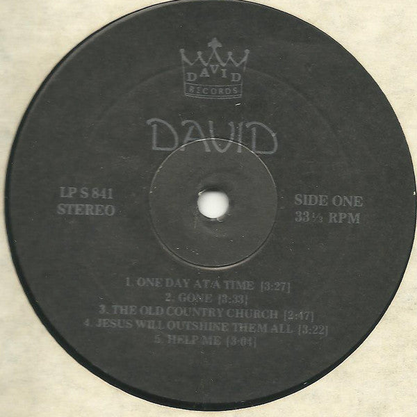 David - David - VG+ LP Record 1970s Private Press Outside Music USA Vinyl - Country / Gospel / Religious - Shuga Records