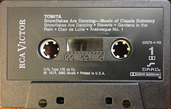 Tomita – Snowflakes Are Dancing (Music Of Claude Debussy) - Mint- Cassette 1991 RCA USA Black RARE Multichannel Dolby Surround Tape - Modern Classical / Ambient