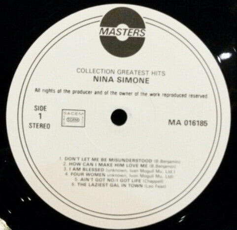 Nina Simone - Collection: Greatest Hits - VG+ LP Record 1970s Masters Netherlands Vinyl - Jazz / Soul-Jazz / Blues - Shuga Records