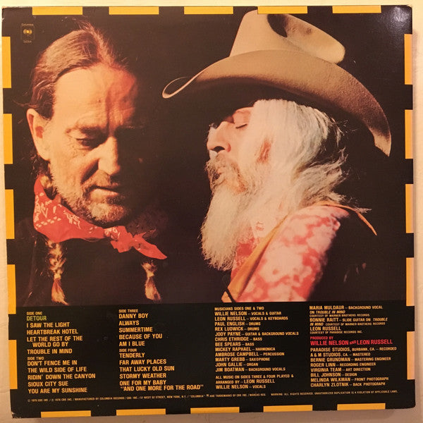 Willie Nelson & Leon Russell – One For The Road - VG+ 2 LP Record 1979 Columbia USA Vinyl - Country - Shuga Records