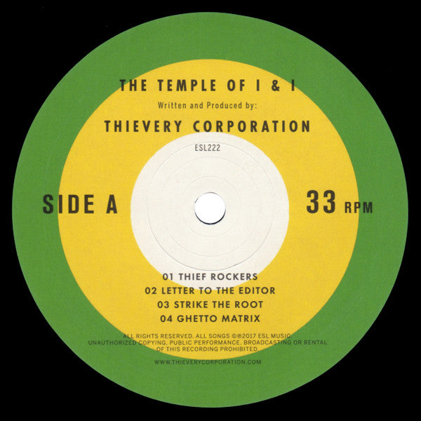 Thievery Corporation ‎– The Temple Of I & I - Mint- 2 LP Record 2017 Eighteenth Street Lounge Music USA Vinyl - Electronic / Dub / Trip Hop / Downtempo - Shuga Records