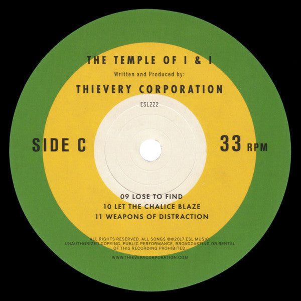 Thievery Corporation ‎– The Temple Of I & I - Mint- 2 LP Record 2017 Eighteenth Street Lounge Music USA Vinyl - Electronic / Dub / Trip Hop / Downtempo - Shuga Records