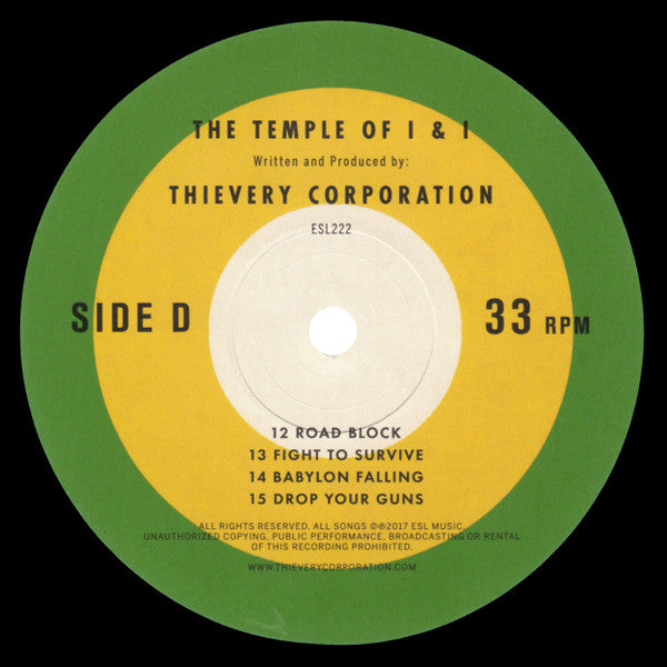 Thievery Corporation ‎– The Temple Of I & I - Mint- 2 LP Record 2017 Eighteenth Street Lounge Music USA Vinyl - Electronic / Dub / Trip Hop / Downtempo - Shuga Records