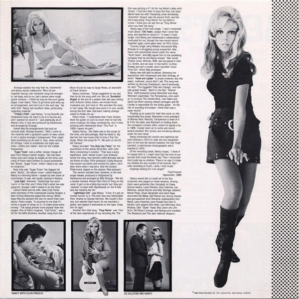 Nancy Sinatra - Boots: Nancy Sinatra's All-Time Hits - Mint- LP Record 1986 Rhino USA Vinyl & Insert - Pop / Rock / Country - Shuga Records