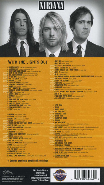 Nirvana - With The Lights Out - New 3 CD & DVD Box Set 2004 DGC UMe - Alternative Rock / Folk Rock - Shuga Records