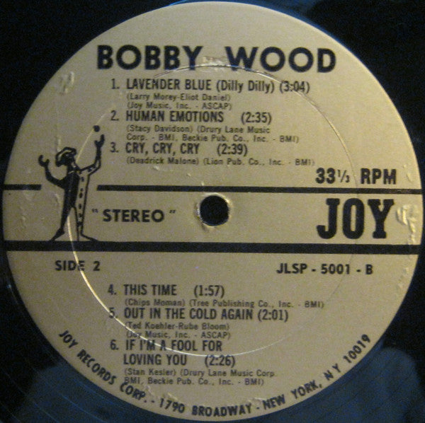 Bobby Wood - Bobby Wood - VG LP Record 1964 Joy USA Stereo Vinyl - Country / Rockabilly - Shuga Records