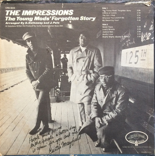 The Impressions - The Young Mods' Forgotten Story - VG LP Record 1969 Curtom USA Original RARE Vinyl - Soul / Funk / Curtis Mayfield - Shuga Records