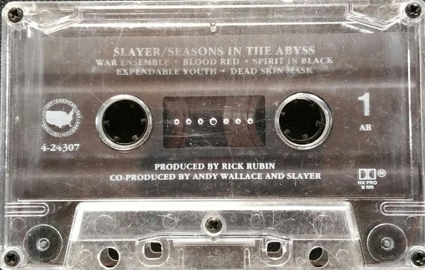 Slayer - Seasons in the Abyss - VG+ Cassette 1990 Def American USA Tape - Thrash / Speed Metal - Shuga Records