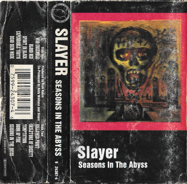 Slayer - Seasons in the Abyss - VG+ Cassette 1990 Def American USA Tape - Thrash / Speed Metal - Shuga Records