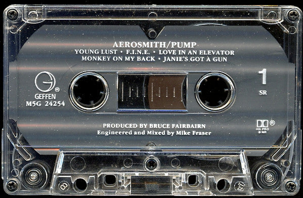 Aerosmith - Pump - VG+ Cassette 1989 Geffen USA Tape - Hard Rock / Pop Rock - Shuga Records
