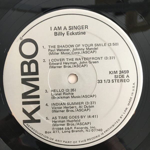 Billy Eckstine - I Am A Singer - New LP Record 1984 Kimbo USA Vinyl - Jazz - Shuga Records