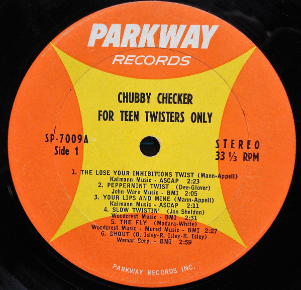 Chubby Checker - For 'Teen Twisters Only - VG+ LP Record 1961 Parkway Stereo USA Original Vinyl - Rock & Roll / Twist - Shuga Records