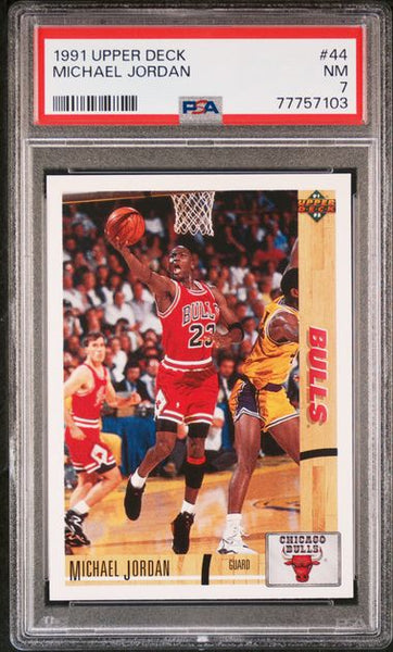 Michael Jordan - 1991 Upper Deck Card #44 Chicago Bulls PSA 7 NM - Shuga Records