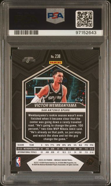 VICTOR WEMBANYAMA 2023 Panini MOSAIC Card #238 PSA 9