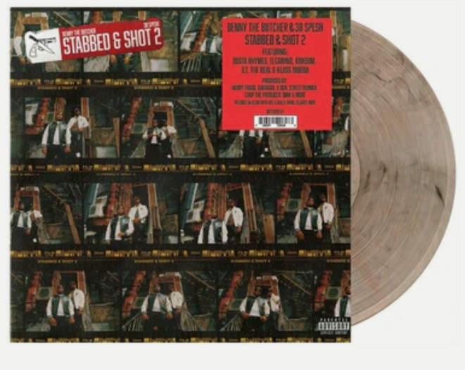 Benny the Butcher & 38 Spesh - Stabbed & Shot 2 - New LP Record Store Day Black Friday 2024 TCF Red & Black Swirl Vinyl - Hip Hop - Shuga Records