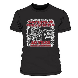 Shuga Records Chicago 10 Year Anniversary Tee T-Shirt (Hand Screen Printed) Black Gildan - Shuga Records