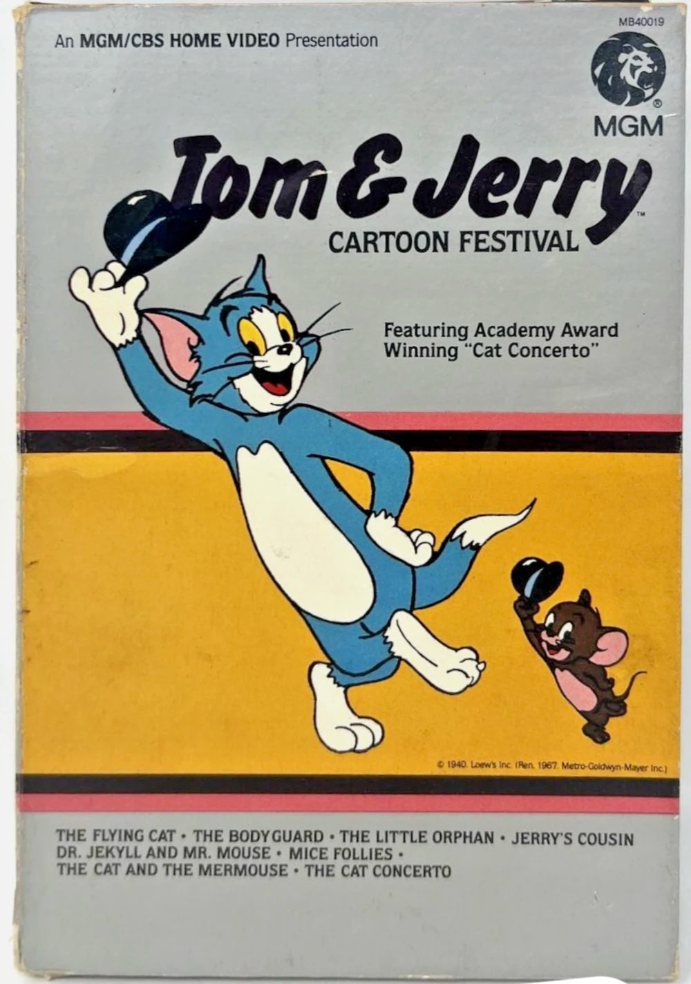 Tom & Jerry: Cartoon Festival (1940) - VG VHS 1967 MGM Tape - Shuga Records