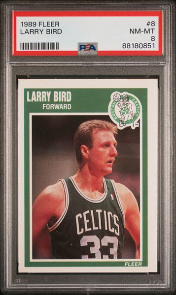 1989 LARRY BIRD Fleer Card #8 Boston Celtics HOF PSA 8