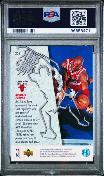 Michael Jordan 1995 Upper Deck Card #352 Chicago Bulls HOF PSA 8 - Shuga Records