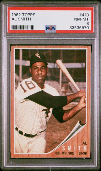 1962 TOPPS #410 AL SMITH - Chicago Baseball PSA 8 NM-MT