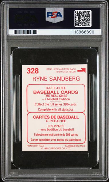 1983 O-PEE-CHEE STICKERS #328 RYNE SANDBERG - Chicago Baseball PSA 6 EX MT