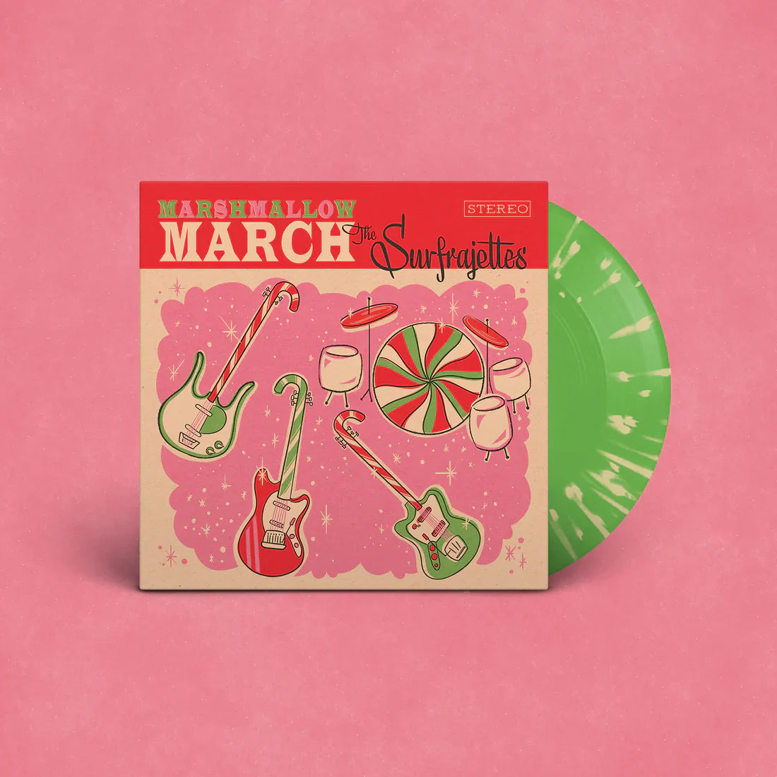 The Surfrajettes - Marshmallow March / All I Want For Christmas Is You - New 7" Singe Record Hi-Tide Holiday / Surf - Shuga Records