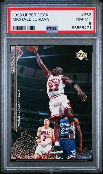 Michael Jordan 1995 Upper Deck Card #352 Chicago Bulls HOF PSA 8 - Shuga Records