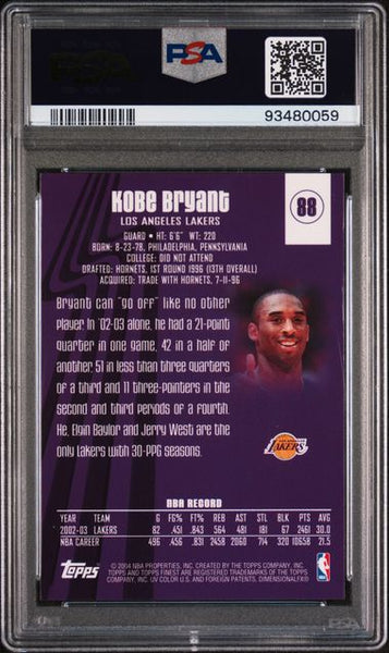 KOBE BRYANT 2003 Topps FINEST Card #88 PSA 7