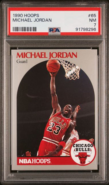1990 HOOPS #65 MICHAEL JORDAN - Chicago BULLS - PSA 7