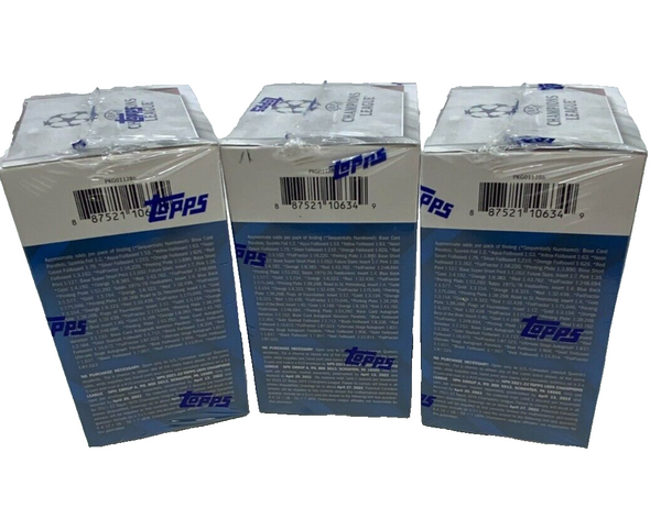 (1) One New Blaster Box - 2021-2022 Topps Champions League Soccer Trading Card 7 Packs - 6 Cards Per Pack - Shuga Records