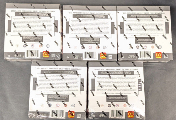 (1) One New Mega Box - 2021-2022 Panini Chronicles Draft Picks Basketball Trading Card 12 Packs - 5 Cards Per Pack - Shuga Records