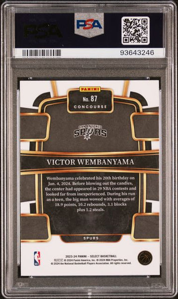 VICTOR WEMBANYAMA 2023 Panini SELECT Blue Rookie Card #87 PSA 9