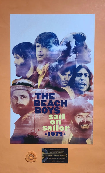 The Beach Boys - Sail on Sailor 1972 - Double Sided Lithograph Promo Poster - 11" x 17” - Shuga Records